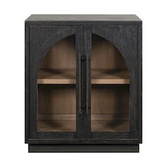 Archway 2 Door Accent Cabinet with Glass Door for Living Room - Charcoal