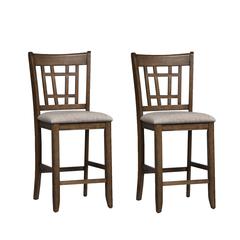 Santa Rosa 24 Inch Lattice Back Counter Chair-Set of 2 in Antique Honey