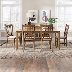 Santa Rosa 7 Piece Rectangular Table Set - 6 Lattice Back Side Chairs - Antique