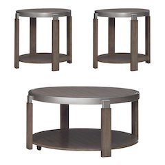 Sutton 3 Piece Set for Living Room - Cocktail Table, 2 End Tables -Bleached Sand