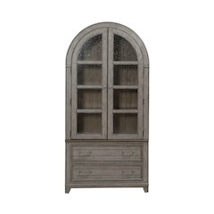 River Place River Place Curio Cabinet - Riverstone Gray & Tobacco