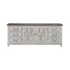River Place 75 Inch Entertainment Console - Riverstone White & Tobacco
