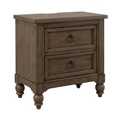 Dusty Taupe Nightstand with Charging Station and Modern Design