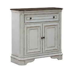 Accent Cabinet European Home Storage - Antique White & Weathered Bark Oak