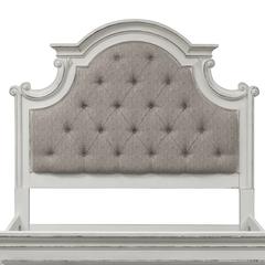 Magnolia Manor Queen Upholstered Panel Headboard in Antique White