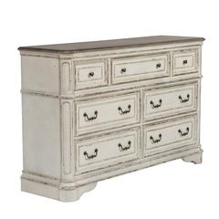 Magnolia Manor 7 Drawer Dresser in Antique White