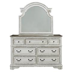 Magnolia Manor Dresser & Mirror in Antique White