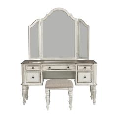 Magnolia Manor 3 Piece Vanity Set in Antique White