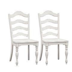 Magnolia Manor Ladder Back Side Chair (RTA)-Set of 2 in Antique White