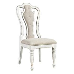 Magnolia Manor Splat Back Upholstered Side Chair (RTA) in Antique White