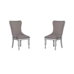 Upholstered Wing Back Side Chair for Dining Room, Set of 2