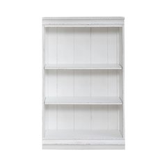 Magnolia Manor 48 Inch Bookcase Office Storage  - Antique White & Weathered Bark