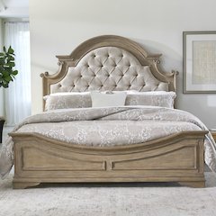 Magnolia Manor California King Upholstered Bed Frame - Weathered Bisque