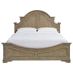 Oak Veneer King Panel Bed Frame with Headboard and Footboard Rails