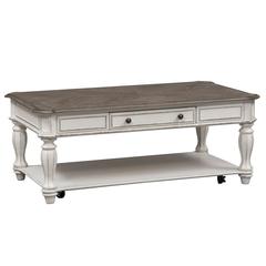 Magnolia Manor Rectangular Cocktail Table in Antique White