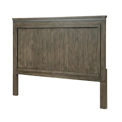 Rustic Rock Beaten Brown Headboard with Saw Cut Details Solid Wood Construction