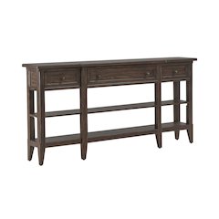 Paradise Valley Hall Console Table Traditional - Saddle Brown Oak Wood
