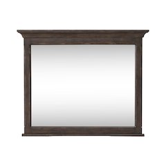 Paradise Valley Rectangular Landscape Mirror - Saddle Brown Oak Wood Frame