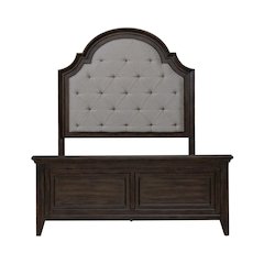 Queen Uph Bed in Rubberwood Solids & Split Heart White Oak Veneers