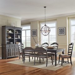 Paradise Valley 6 Piece Rectangular Table Set - Dining Bench, 4 Ladder Back