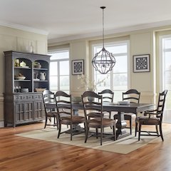 Paradise Valley Paradise Valley Alt 7 Piece Trestle Table Set - Saddle Brown