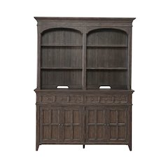 Hutch & Buffet in Rubberwood Solids & Split Heart White Oak Veneers