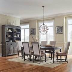 Paradise Valley Optional 7 Piece Rectangular Table Set - 6 Upholstered Back