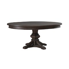 Paradise Valley Oval Pedestal Table 12" Removable Leaf - Saddle Brown Oak