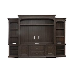 Paradise Valley Entertainment Center with Piers for Living Room - Saddle Brown