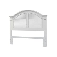 Queen Oyster White and Navy Panel Headboard in Solid Wood with Cottage Design