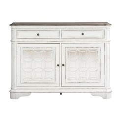 Solid Wood Buffet Cabinet with Storage, Sideboard for Dining Room, White