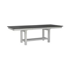 Brook Bay Trestle Table Set - Textured White w/ Carbon Gray Tops in White