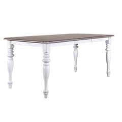 Ocean Isle Rectangular Leg Table in Antique White w/ Weathered Pine