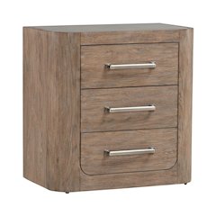 Bedroom Nightstand with AC USB Charging Station Station  - Burnished Clay Wood
