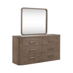 South Bend Bedroom Dresser & Mirror Set Contemporary - Burnished Clay