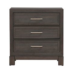 Modern Edge Bedroom Nightstand w/ Charging Station USB-A USB-C - Caffe
