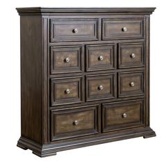 Big Valley 10 Drawer Chesser in Brownstone w/ Heavy Distressing