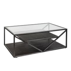 Arista Rectangular Cocktail Table in Cobblestone Brown w/ Gray Dusty Wax Hang-up