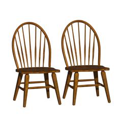 Hearthstone Ridge Windsor Back Side Chair-Set of 2 in Tobacco