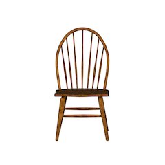 Solid Wood Windsor Back Spindle Dining Chair for Farmhouse Kitchen, Brown