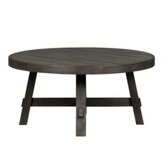 Splay Leg Round Cocktail Table Dusty Charcoal w/ Heavy Distressing