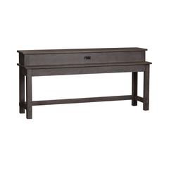 Modern Farmhouse Console Bar Table in Dusty Charcoal w/ Heavy Distressing