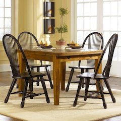 Treasures Optional 5 Piece Retractable Table Set in Rustic Oak