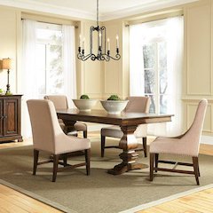 Armand 5 Piece Trestle Table Set in Antique Brownstone
