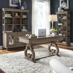 Simply Elegant 3 Piece Desk & Hutch Set in Heathered Taupe