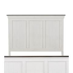 Allyson Park King Panel Headboard in Wirebrushed White w/ Charcoal Top