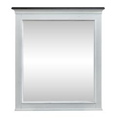 Allyson Park Crown Mirror in Wirebrushed White w/ Charcoal Top