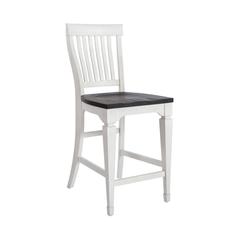 Allyson Park Counter Height Slat Back Chair in Wirebrushed White w/ Charcoal Top