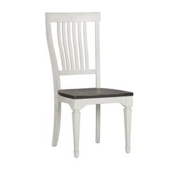 Allyson Park Slat Back Side Chair (RTA) in Wirebrushed White w/ Charcoal Top