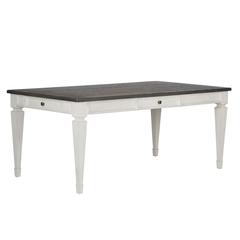 Allyson Park 6 Piece Rectangular Table Set in Wirebrushed White w/ Charcoal Top